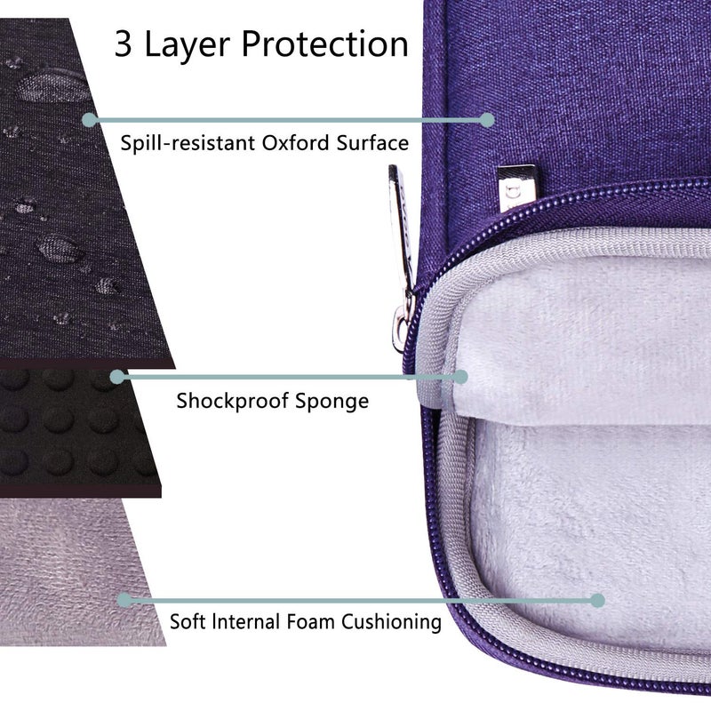 Voova Laptop Sleeve Carrying Case 15.6 16 Inch,Slim Computer Cover Bag Compatible with MacBook Pro 15/16, Dell xps 15,15-16 Inch HP Dell Asus Acer Laptop, Purple - Image 4